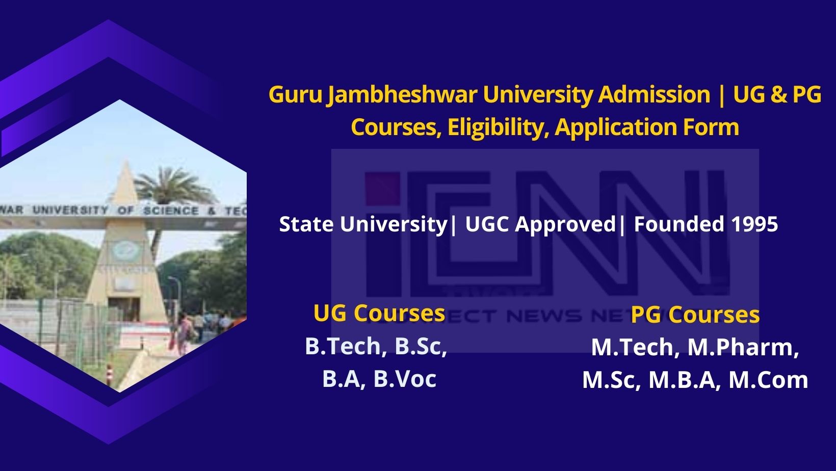 Guru Jambheshwar University Admission 2025 | GJU Hisar